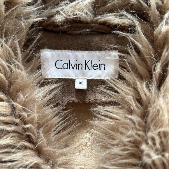 Calvin Klein Suede & Faux Fur Coat - Picture 5 of 14